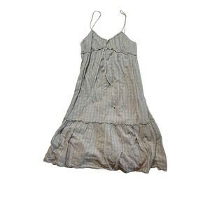 1969 Gap‎ Limited Edition Beige Plaid Tiered Midi Dress Size 6